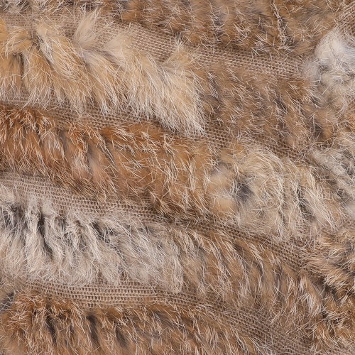 Women's Pullover Poncho Real Rabbit Fur Knitted Cape Shawl Raccoon Fur Collar - Picture 48 of 54