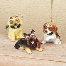 Puppies w/Silly Glasses Ornament