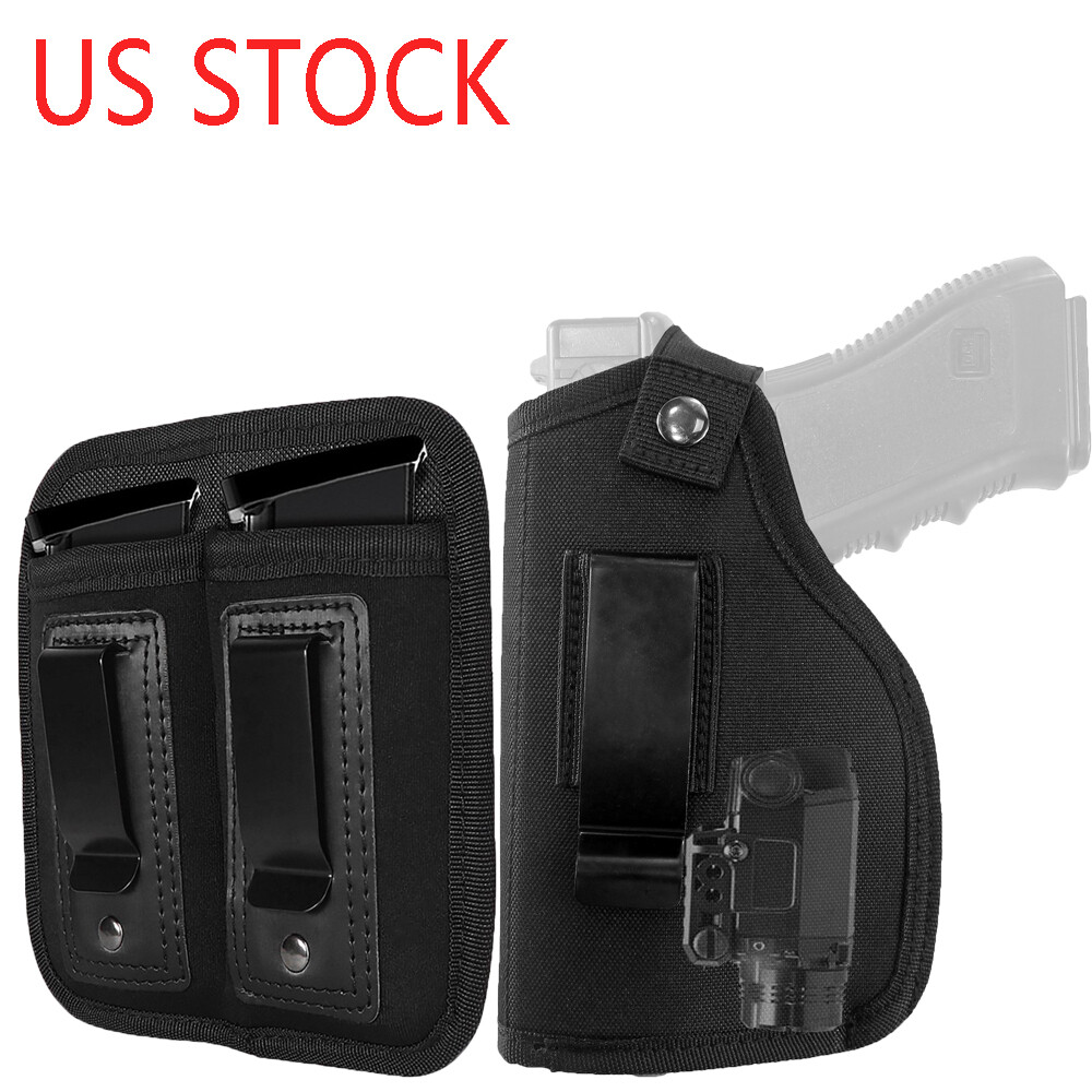 Universal Double Magazine Pouch and Gun Holster with Laser or Light Attachment-image
