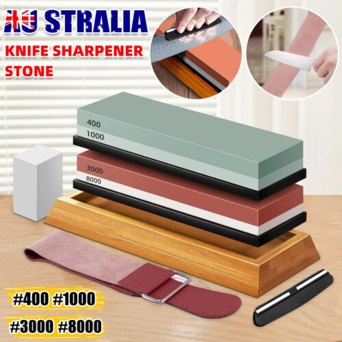 Dual Knife Whetstone Cutter Sharpening Stone Grinding Waterstone Kitchen Wet Au - Picture 1 of 19