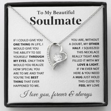 To My Soulmate Necklace Gift For Girlfriend Wife Birthday Gifts Christmas Gifts 