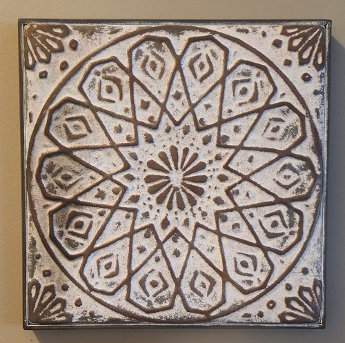 12 Zoll x 12 Zoll Mandala Design Metall Wandkunst Dekor