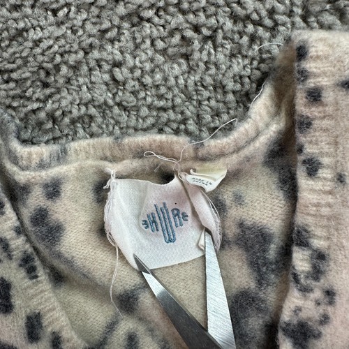 HWR Anthropologie Sweater Womens XS Wool Yak Cashmere Blend Geometric V Neck - Picture 6 of 12