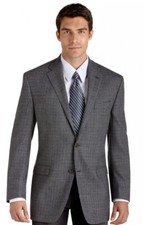 Lauren Ralph Lauren Mens Houndstooth Silk Wool Sport Coat Blazer Jacket Size 40S
