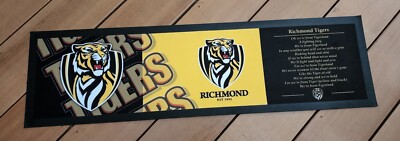 Richmond Tigers AFL Team Song Printed Rubber Backed Bar Runner Mat New 89x25cm 