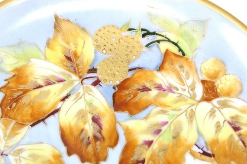ANTIKE AVENIR LIMOGES FRANKREICH HANDBEMALT GOLDENE HIMBEEREN SIGNIERT MAI - Bild 5 von 8
