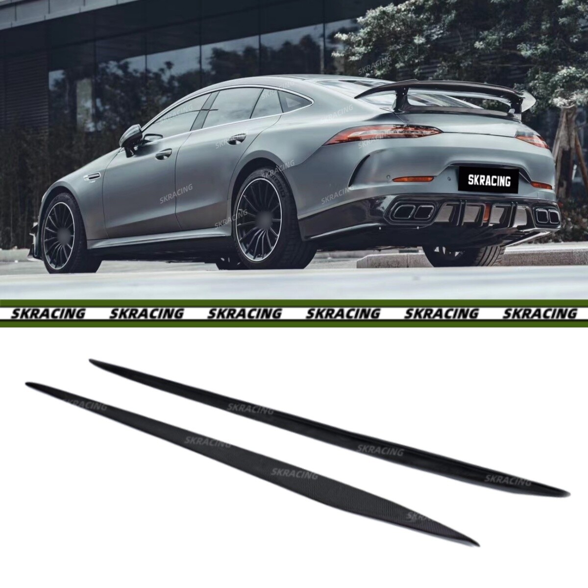 For Benz AMG GT43 GT53 2019-2023 Carbon Fiber Side Skirts Extension Lip Body Kit