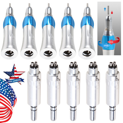 1-5 Dental Straight Nose cone & Air Motor 4Hole fit NSK Slow Speed Handpiece ns
