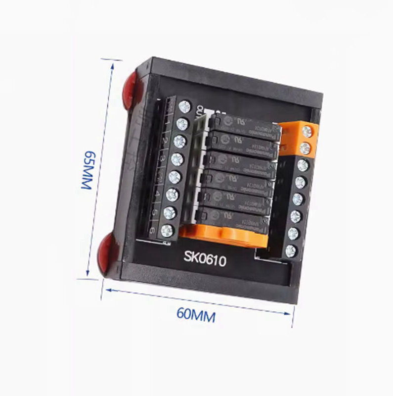 New For Relay SK module SK0610 6-way screw wiring 5V 12V 24V Relay ...