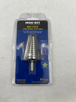 Mag-Bit 851-1375 NIB High Speed Step Drill Bit 3/4''-1 1/8'' See Pics #B6