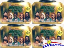 (4) 2019 Topps WWE Wrestling MONEY in the BANK MINI-BRIEFCASE TIN-4 AUTO/