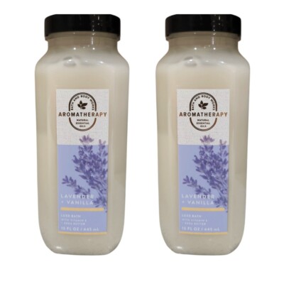 2 NEW Bath Body Works Aromatherapy Lavender Vanilla Sleep Luxe Bubble Bath 15 oz