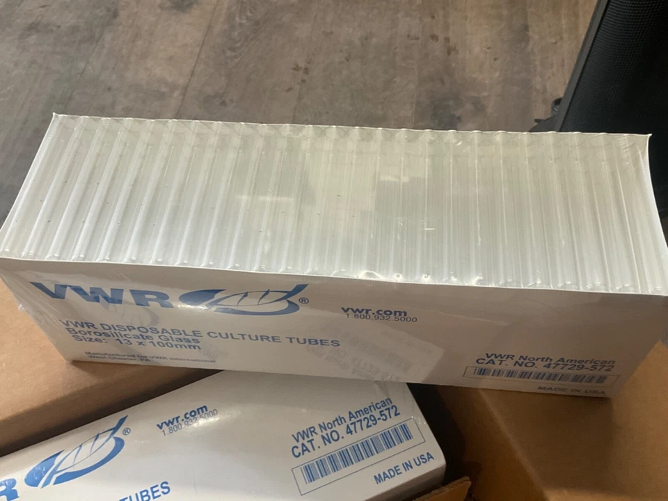 VWR 47729-572 CULTURE TUBES DISPOSABLE BOROSILICATE GLASS 13 X 100MM 250/PCS NEW