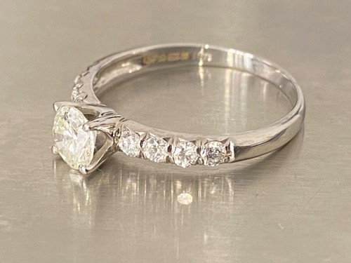18ct Gold Ring 0.9ct Diamond Engagement Bridal Wedding White Gold 18k 0.9 Carat - Picture 7 of 23