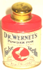6pc Vintage Denture Adhesive & Powder Tins Dr. Wernets-Wilson's Corega-Polident
