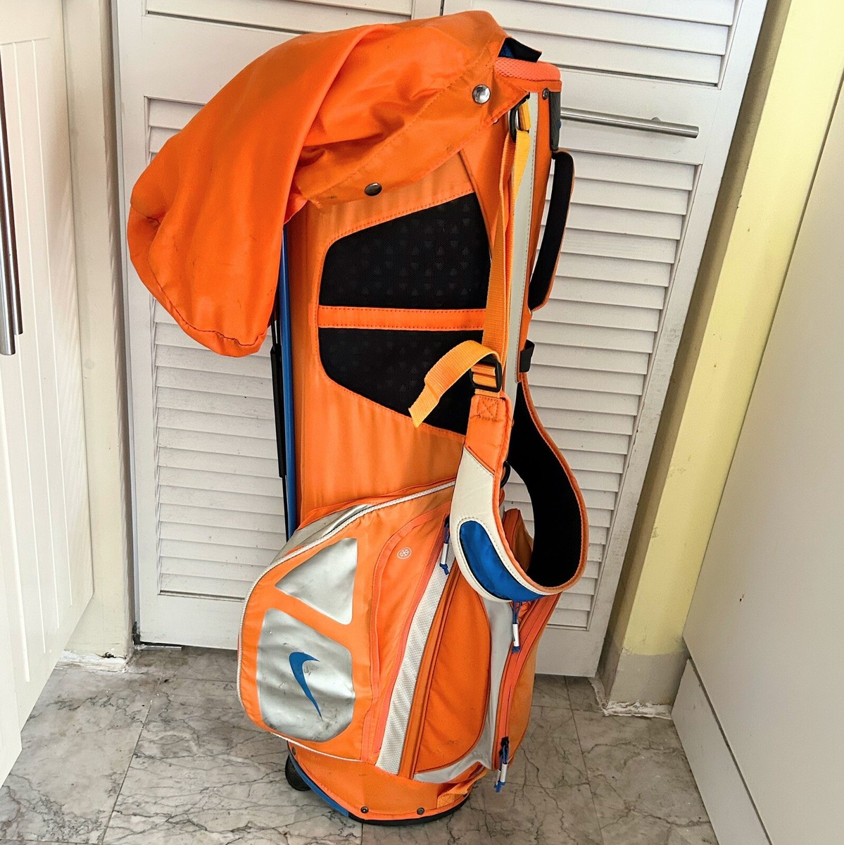 Nike Vapor X Stand Golf Bag 5 Divider Dual Harness Orange Silver
