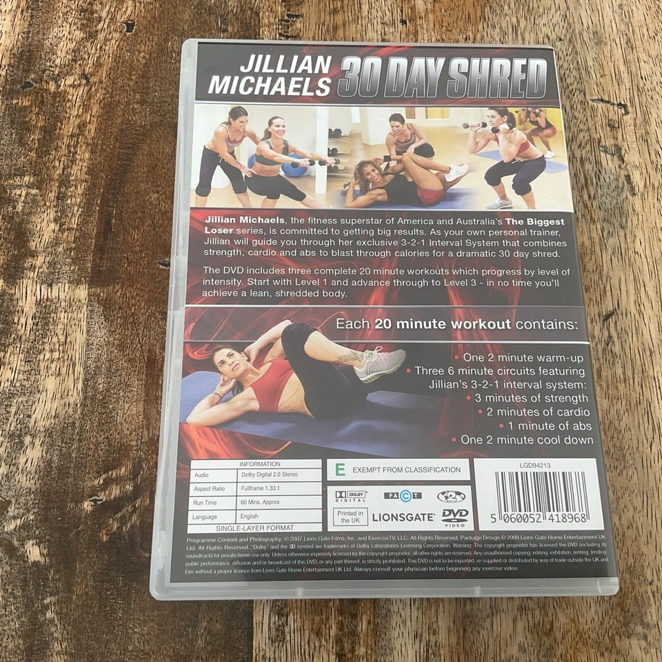 Jillian Michaels 30 Day Shred DVD Region 2 Exercise Health Fitness - Image 2 of 3