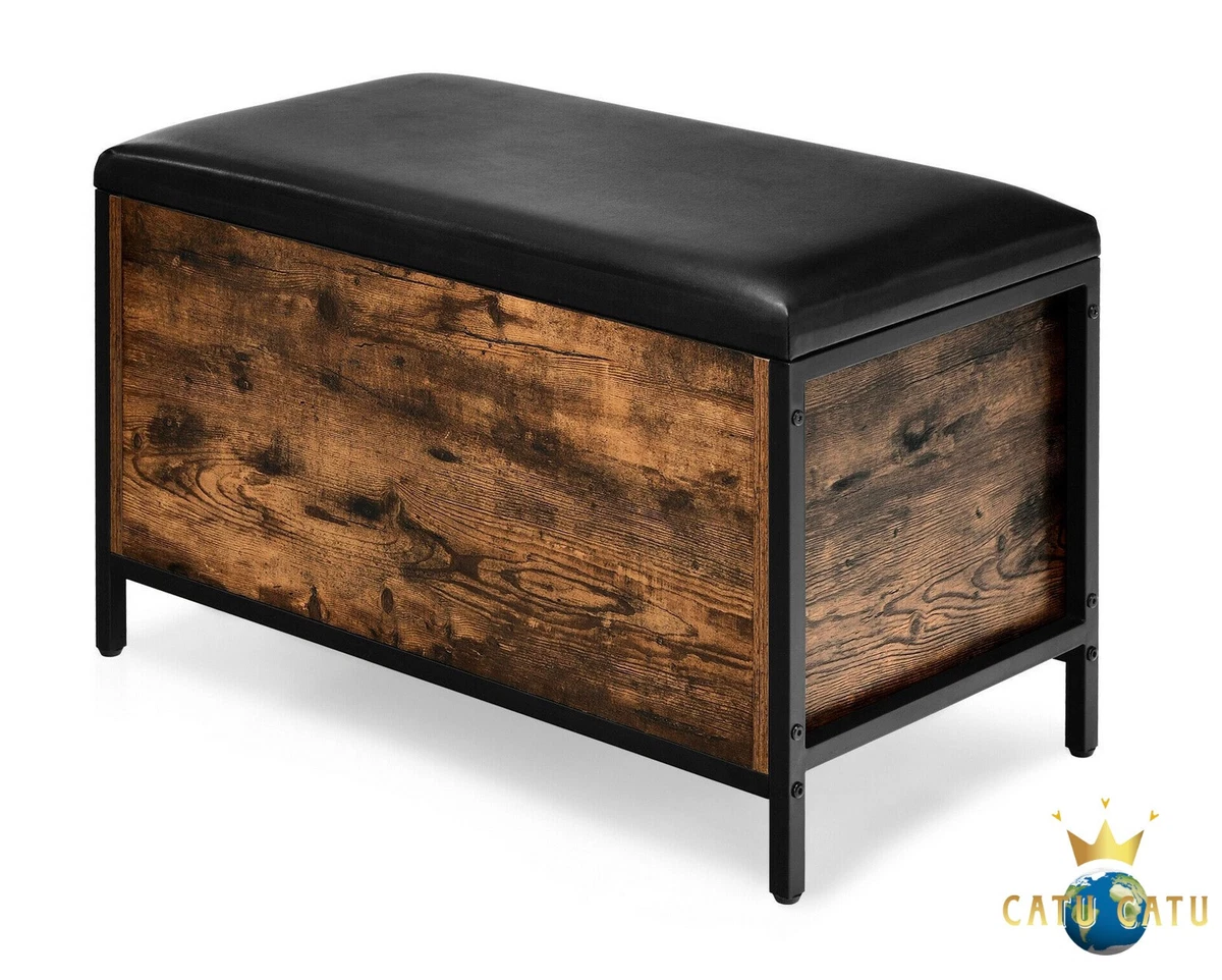 Rustic storage ottoman bench online