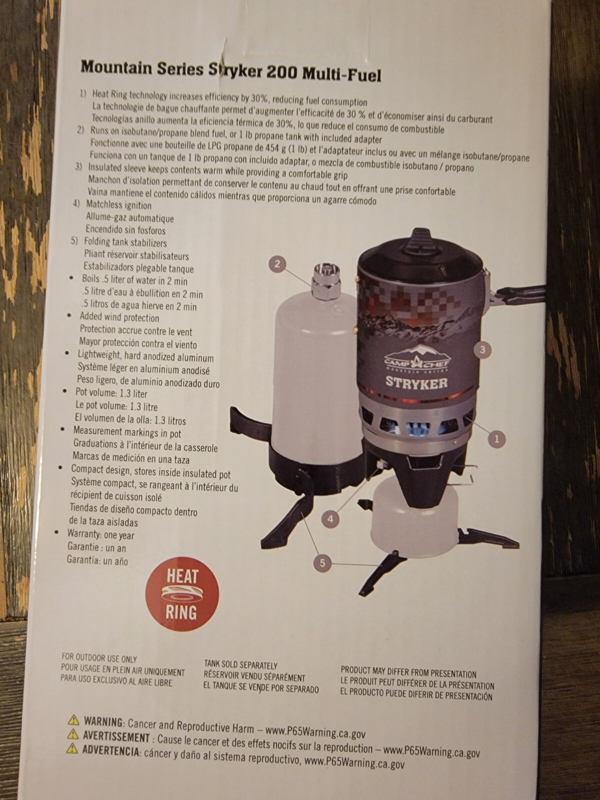 CAMP CHEF STRYKER 200 MULTIFUEL STOVE ISOBUTANE PROPANE ALUMINUM 1.3L