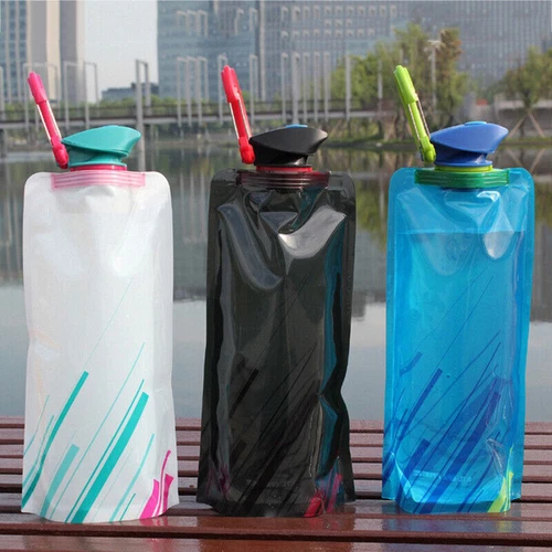 Faltbar Laufen Outdoor Aktivitäten Wasserflasche 700ml zusammenklappbar 700ml - Bild 21 von 32