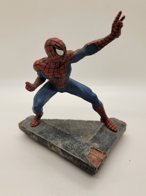 SPIDERMAN Marvel Heroes Corgi Ltd Hand Ptd Mtl Statue #2457/2500 IOB, Cert 1:12