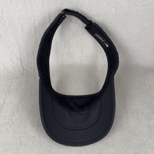 Nike Featherlight Dri Fit Visor Hat Black OSFM Stretch Golf Tennis Cap *READ* - Picture 7 of 9