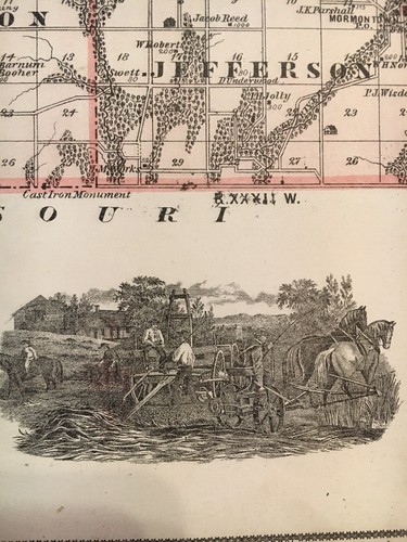 RINGGOLD / TAYLOR COUNTY IOWA MAP from 1875 A.T. Andreas Atlas Original - Picture 8 of 12