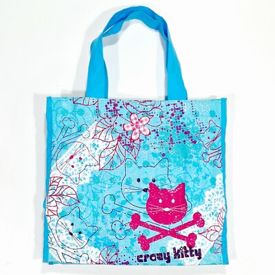 Kinder Mehrweg-Tragetasche CRAZY KITTY Shopping Bag Einkaufsbeutel Handtasche