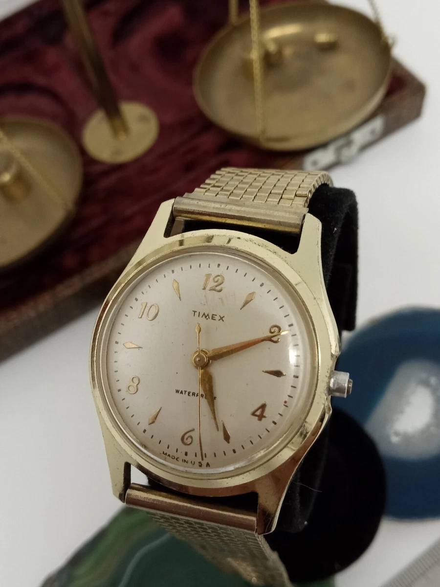 Vintage Timex Mens 1950s Watch Gold Marlin Self Wind Automatic U.S Time Co. Rare