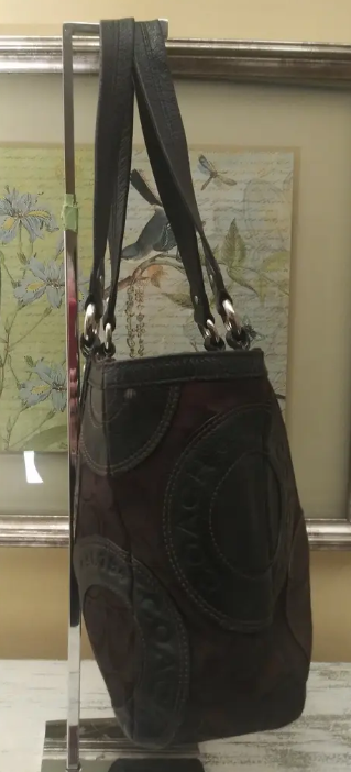 Coach Vintage Brown Soho Canvas Patchwork Signature C Shoulder