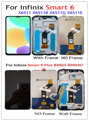 For Infinix Smart 6 X6511/Smart 6 Plus X6823 Touch Screen + LCD Display Frame