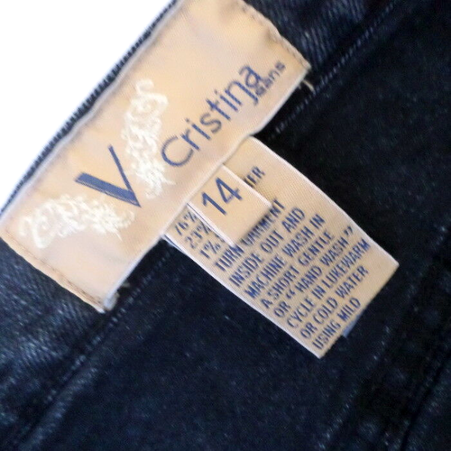 V CRISTINA Women's Designer Jeans 14 (34-30.5 measured) Embellished Stretch - Picture 5 of 8