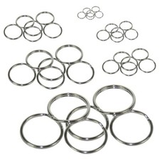 320x Round Silver/Nickel Split Key Rings - Assorted Sizes for Keys, Crafts DIY