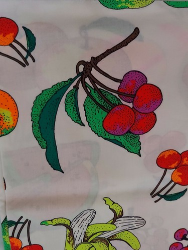 Vintage Handarbeit Applikationen Stoff von ABC TEXTILE CO., INC 45"×18" NOS Früchte Baumwolle - Bild 2 von 12