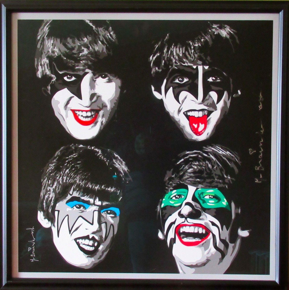 Mr Brainwash Hand Signed Kiss The Beatles Offset