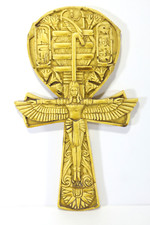 1x &Auml;gypten Anch Kreuz mit G&ouml;ttin Maat, Handarbeit, Neu