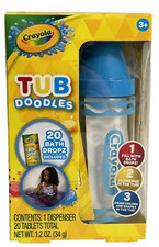 Crayola Tub Doodles Bath Fizzies-1 Dispenser 20 Tablets Draw Colors Shapes