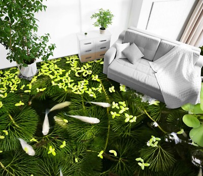 3D White Fish Grass SKE361 Floor Wall Paper Wall Print Decal Wall Deco Bea