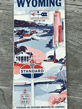 Chevron Standard Oil Wyoming Highway Road Maps 1966 Travel Guide