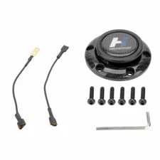 Hiwowsport Carbon Fiber Steering Wheel Horn Button Cover Ring Circle 6 Holes Car