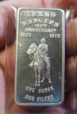 Texas Rangers 150th Anniversary 1823 to 1973 1 Troy oz .999 fine