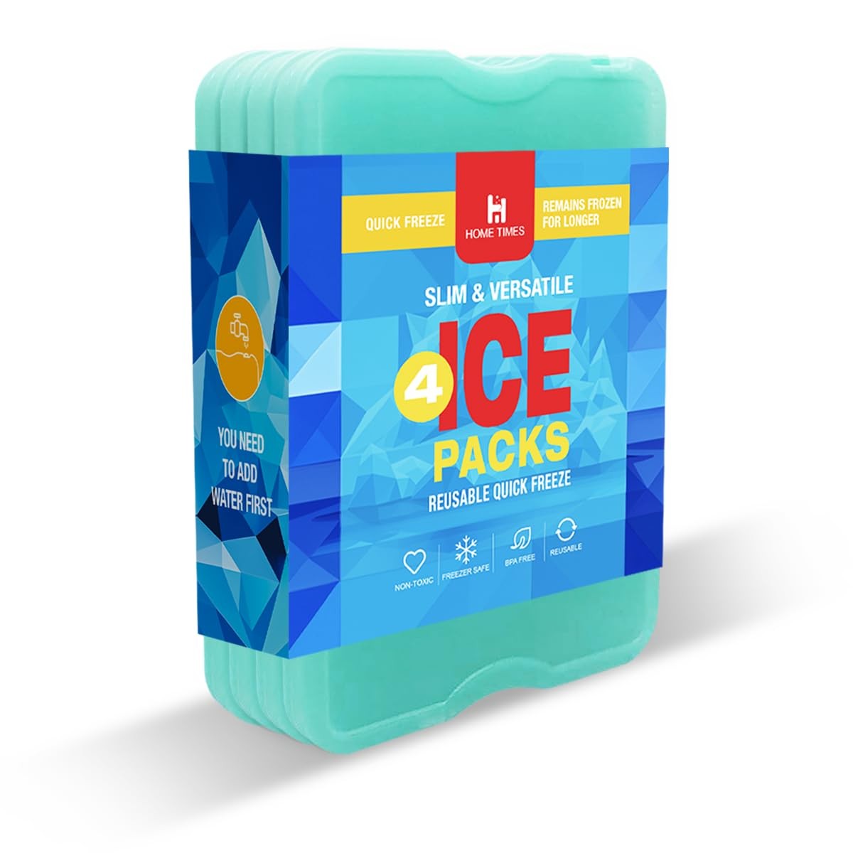 Pain de glace réfrigérant ultra-plat bleu pour sac isotherme de camping