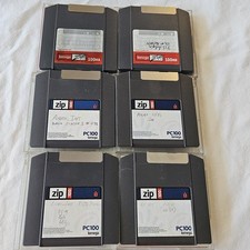 LOT OF 6 IOMEGA Zip Disk 100 MB Storage Zip-100 PC Mac Format Jewel Case