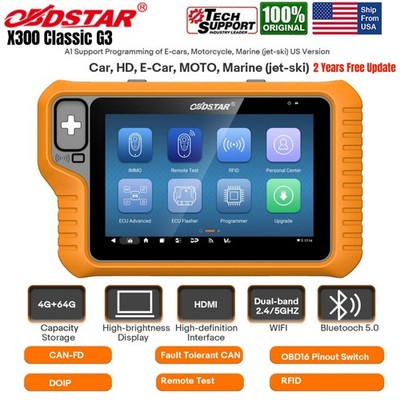 OBDSTAR X300 Classic G3 Key Master Prog-rammer Remote Test for Car, MOTO,jet-ski