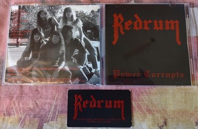 REDRUM - POWER CORRUPTS - 1989 SHRED - 1P WITH BUSINESS CARD!!  COLLECTORS SPEED