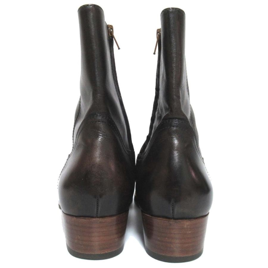 Stivaletti Saint Laurent tacco marrone scuro zip laterale taglia 43 uomo autentici