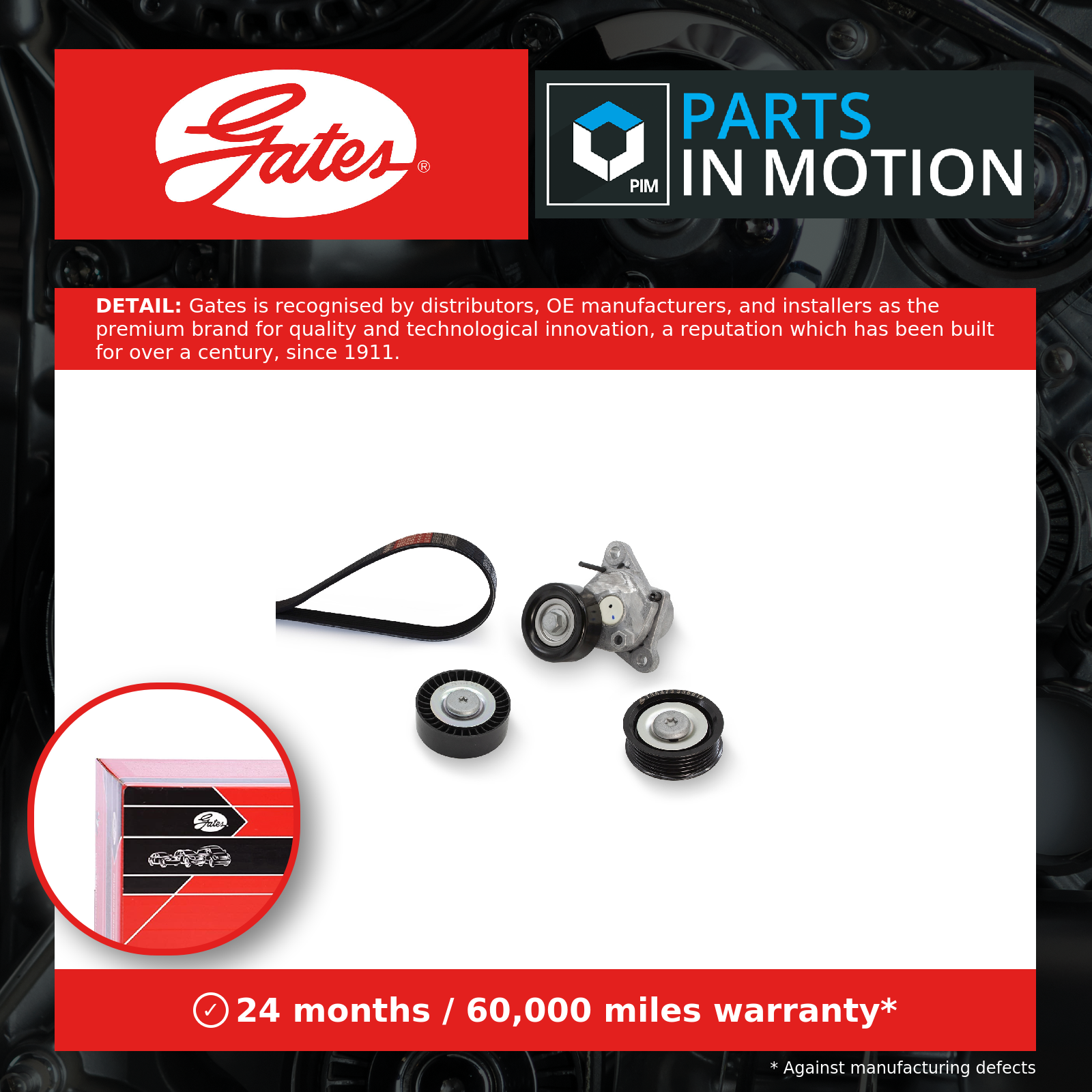 GATES MICRO-V MULTI-RIBBED BELT KIT - K025PK1810 - Image 16