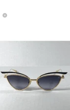Valentino VLS 118A 55 GLD BLK V-Glassliner Sunglasses. New. Authentic