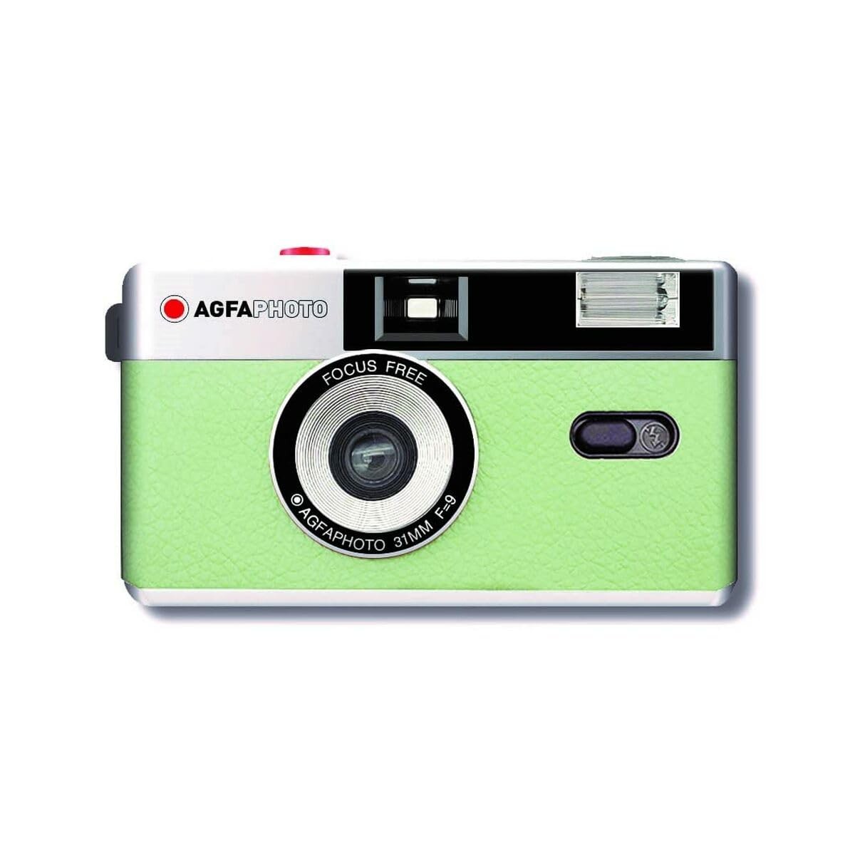Appareil photo argentique 35mm noir argent avec objectif fixe de 31mm