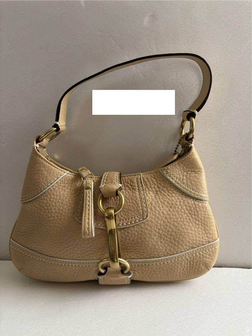 Coach Beige Leather Hobo Shoulder Handbag